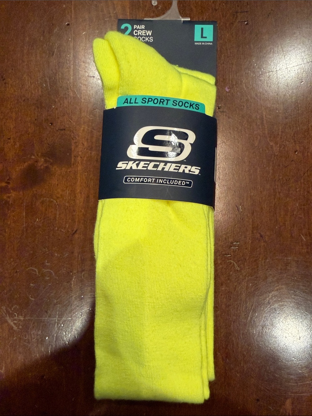 NEW 2 Pair Skechers Baseball Softball All Sport Socks Neon Optic Yellow Large